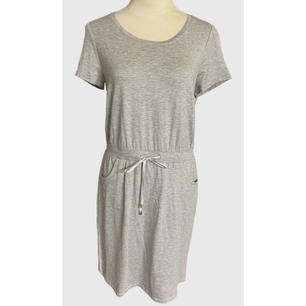 Chico's Zenergy Gray Sport Activewear Dress Short Sleeves Drawstring Waist 0